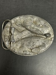 SISKIYOU A2 1995 Flying Eagle and Eagle Feathers Pewter Belt Buckle (O07)