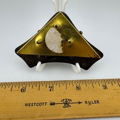 Vintage Owl & Pinecone Blotter Corner Bronze/Brass Brass Nature Woodland Rustic