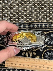 Western Buckle Gold Black Silver Guns 2nd Amend Cowboy 2 »Buckle Hebilla Vaquero