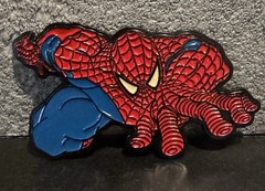 Marvel Spider-Man Digital Flip Top Watch & Large Spider-Man Belt Buckle Lot