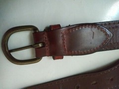 YRI FABRIC & LEATHER BELT LACROSSE BERMUDA CROWN SIZE 40