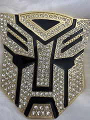 New Men’s Animal Face Studded Rhinestone Belt Buckle New