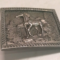 Adolf Silver-Tone Metal Western Horse Belt Buckle for Men Fits 1.5 in Belt