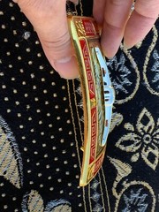 Western Buckle Gold Red Silver Longhorn Cowboy 2 »Buckle Hebilla Vaquero Toro