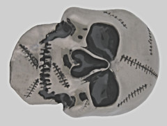 Skull Belt Buckles Costume Skeleton Halloween Party Tribal Gunmetal Gray Vintage