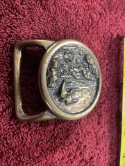 1975 Seascape Sea Gull Bird Solid Brass Belt Buckle Tech Ether Guild Vintage