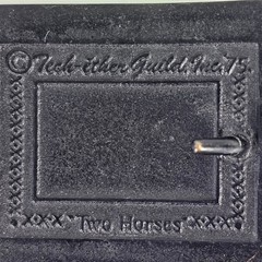 VTG 1975 Brass belt buckle Teck-Ether Guild Two Horses 2.25 x 2 5/8