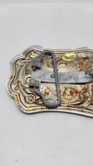 Raised Horse Bowing Saddle Buckle Rodeo Cowboy Western Rancher Riding West