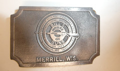 VTG Rare Merrill, WI Bill&rsquo;s House Of Guns Metal Belt Buckle 3 1/4&Prime; x 2 1/8&Prime; USA