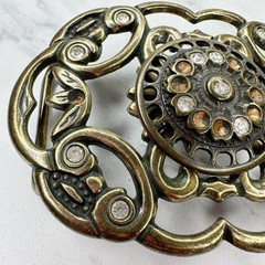 Rhinestone Studded Floral Flower Belt Buckle
