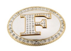 Western Initial Belt Buckle New Men Women A-Z Letter Cowboy Cowgirl Bling Gold