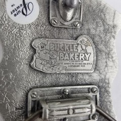 Mexican Flag Belt Buckle, Enamel Pewter, 3-1/4&Prime; x 2-1/4&Prime;, Buckle Bakery, New