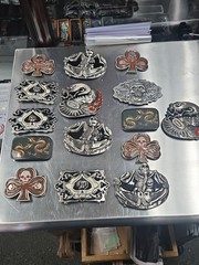 Vintage LOT OF 15 Belt buckles 2000s Chrome SKULLS metal SNAKE DRAGON LotD