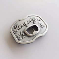 Western Men Zinc alloy Leather Belt Buckle Silver Number Shape Pattern