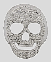 Skull Belt Buckles Men Women Rhinestones Vintage Silver Metal Pirate Skeleton