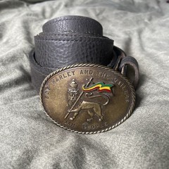 RARE VINTAGE BOB MARLEY & THE WAILERS “Jah People” Metal Belt Buckle +Belt Retro