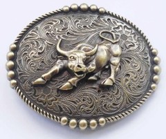 Western Men’s Embossed Belt Buckle Cow Head Cowboy Belt Perfect Birthday Gift