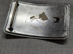 1970s vintage HORSE HEAD belt buckle NICKEL SILVER cowboy WESTERN rodeo