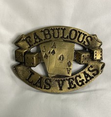 Dezy Belt Buckle 1976 Fabulous Las Vegas Dice Playing Cards