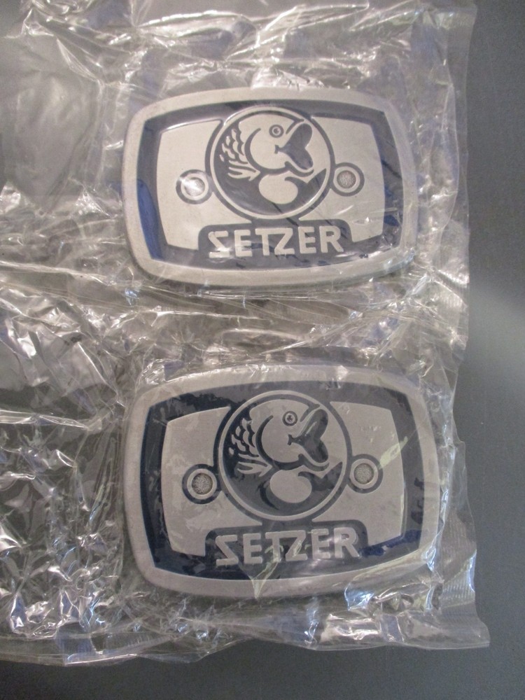 NEW Pewter Belt Buckle Fish SETZER – Advertising fishing equipment