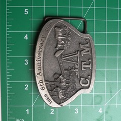 VTG 1986-1992 C.T.M. 6th Anniversary Pewter Belt Buckle Limited Edition 01/250