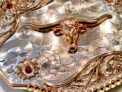 Western Belt Buckle, Longhorn Design