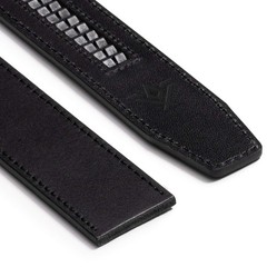 SlideBelts 1.25&Prime; Belt Strap (Full Up to 44&Prime;, Onyx Black Grain Leather)