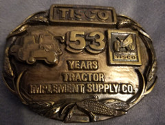 Tisco Tractor 53rd Anniversary Belt Buckle VTG 1937-1988 Cast Brass Ltd Ed Farm