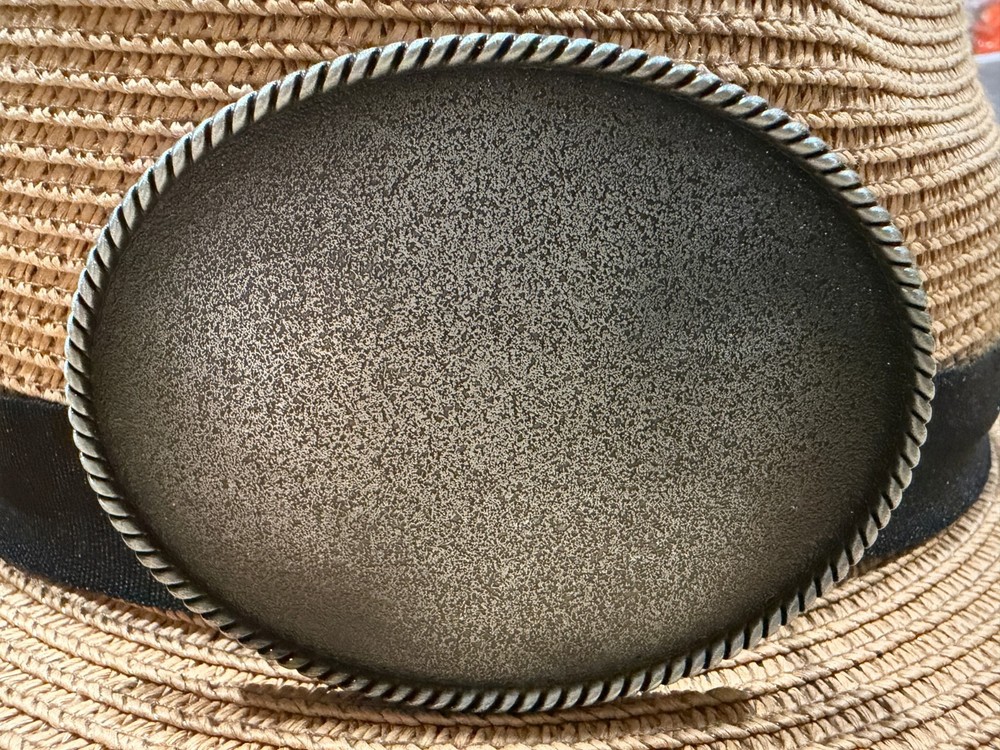 Antiqued Silver Simple Oval Belt Buckle