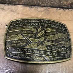 The American Veterans Disabled For Life Memorial Belt Buckle 2007 Sponsor #0369