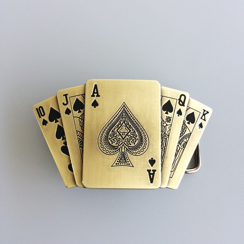 Vintage Bronze Plated Casino Game Lighter Belt Buckle also Stock in US