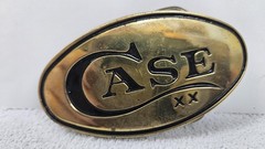Case Belt Buckle Mens Gold Tone Solid Brass Oval Western Logo Case XX Taiwan