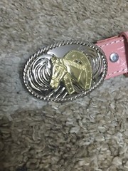 Youth Bucking Horse Rider Silver and Gold Tone Belt Buckle C73