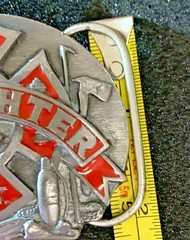 VINTAGE FIRE FIGHTER BELT BUCKLE FIRE DEPT. PEWTER R-92 America&rsquo;s Heroes EUC!