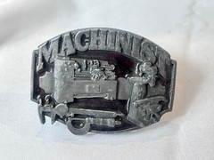 1987 Siskiyou Buckle Co Belt Buckle Machinist R-50 Williams Oregon USA