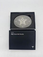 Tesla Giga Texas Belt Buckle Official Collectible Brand New in Box Limited