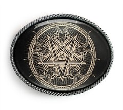 Inverted Pentagram Belt Buckle – Baphomet Goat Head Witchcraft Belt Buckle – 920