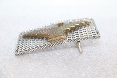 Industrial Brass Mounted Eagle on Perforated Steel Belt Buckle