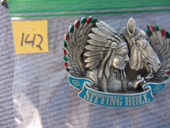 Sitting Bull Belt Buckle Pewter & Enamel Native American Horse NEW 142