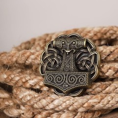 Vintage Thor Hammer Belt Buckle Viking Metal Art Thor Jewelry Viking Antique