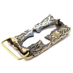 Crow belt buckle, Handmade belt buckle made of solid brass, Mythical black bird