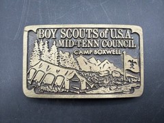 Vintage Boy Scouts Mid-Tenn Council Camp Boxwell Belt Buckle