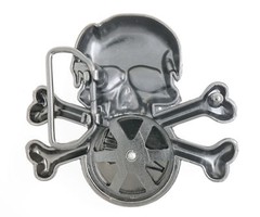 Skull Head Bones Aztec Bird Spinner Type Metal Belt Buckle