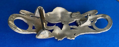 Vintage 1971 Pewter Art Deco Nouveau Face Peace Hippy Love Belt Buckle