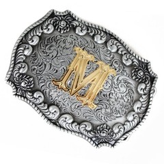 Men&rsquo;s Belt Buckles, English Letter in 3D, Western Style, CowboyAlphabe…