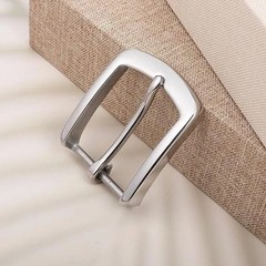 Silver Belt Buckle, 1.5 Inch Belt Buckles for Men, Stainless Steel Single Prong
