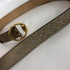 Gucci 270813 Diamante Horsebit Buckle Belt Beige