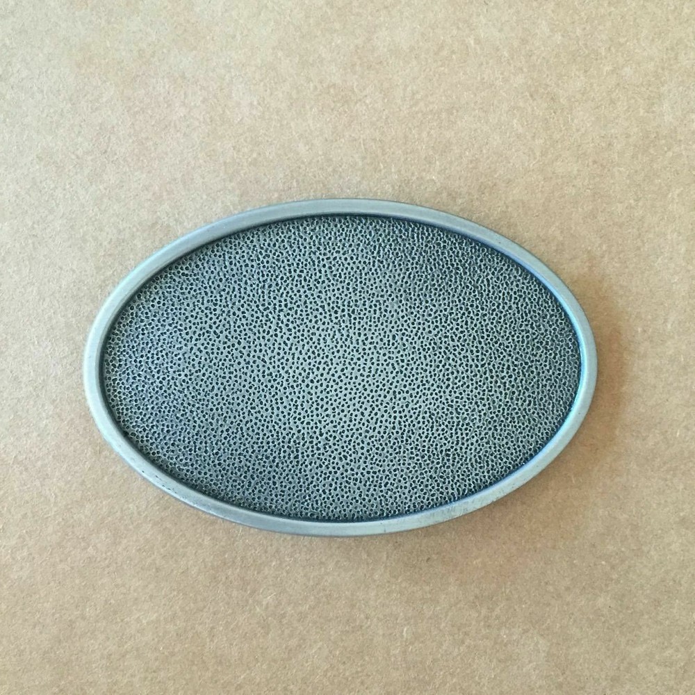 Original Antique Silver Plated Oval Blank Western Belt Buckle