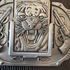Tiger Guns Western Cowboy Lighter Belt Buckle