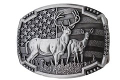 Men Women Dark Silver Metal Belt Buckle Deer Nature Western Biker Bold Fashion
